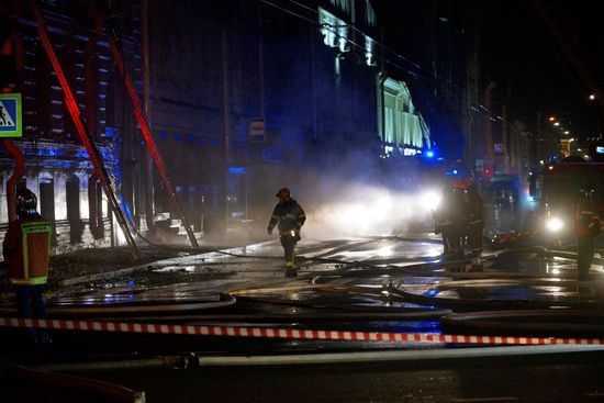 Russia St Petersburg Historic Building Fire