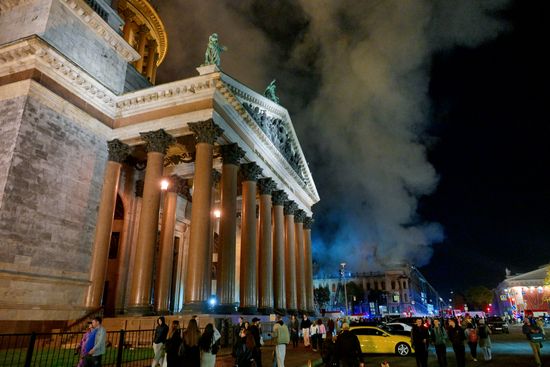 Russia St Petersburg Historic Building Fire