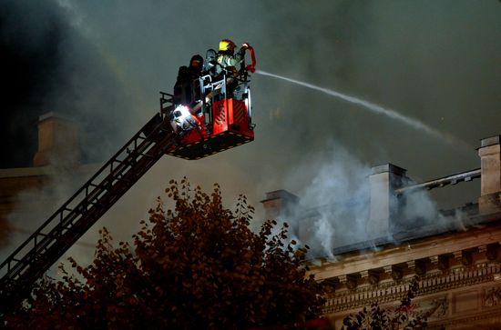 Russia St Petersburg Historic Building Fire