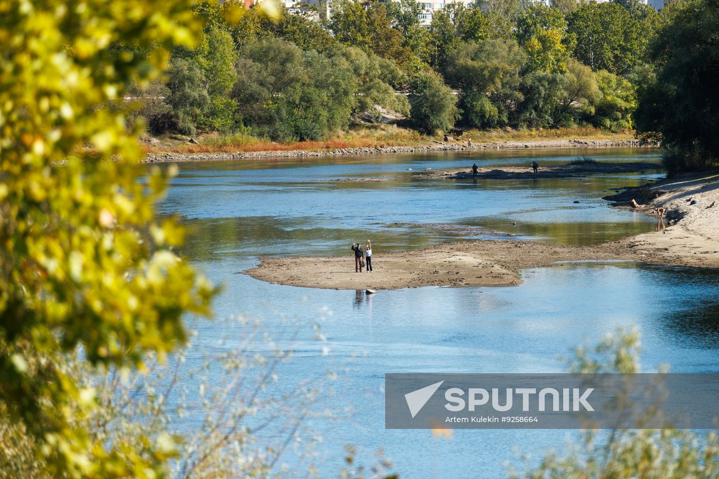 Moldova Transnistria Dniester River Low Water