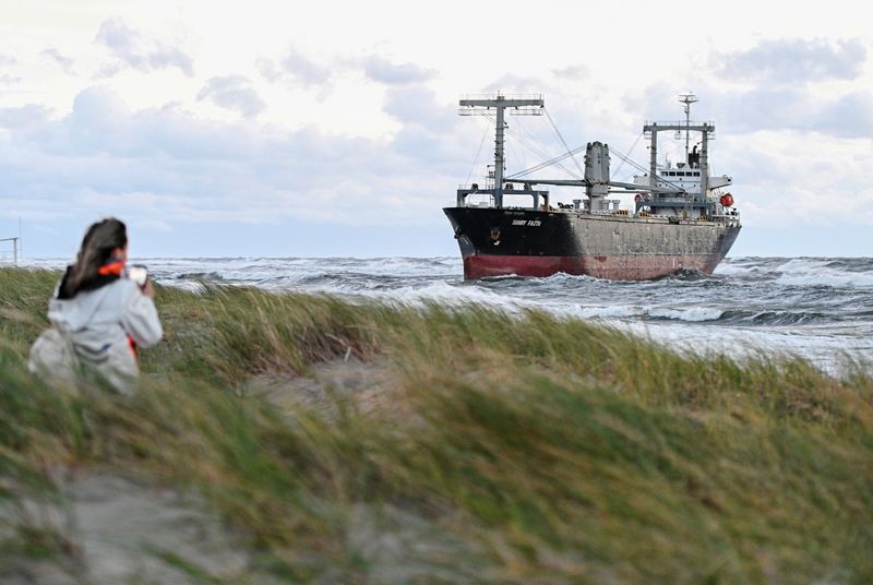 Russia Bahamian Cargo Ship Running Aground