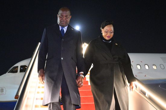 President of Mozambique Daniel Francisco Chapo arrives in Moscow