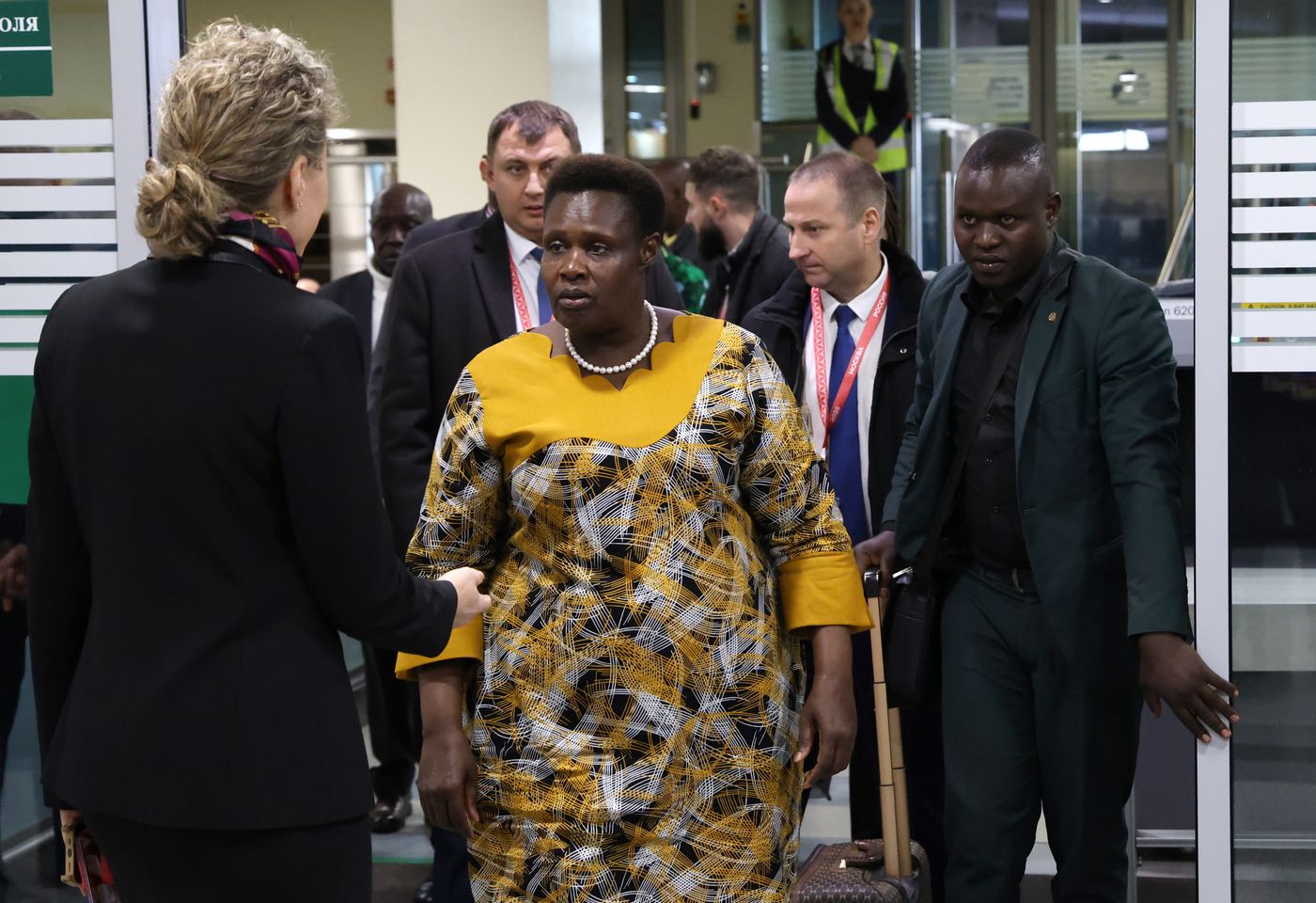 Vice President of Uganda Jessica Rose Epel Alupo arrives in Moscow