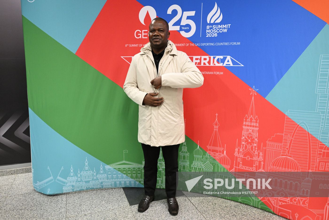 Angolan Minister of State Dionisio Manuel da Fonseca arrives in Moscow