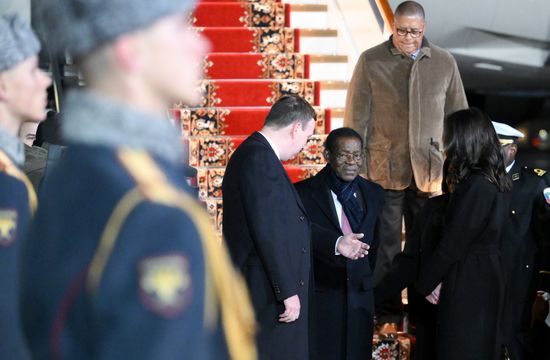 President of Equatorial Guinea Teodoro Obiang Nguema Mbasogo arrives in Moscow