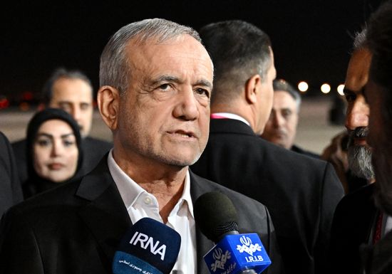 President of the Islamic Republic of Iran Masoud Pezeshkian arrives in Moscow