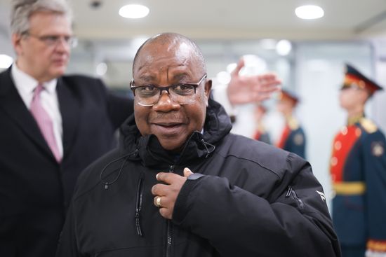 Chair of the Commission of the Economic Community of Central African States Ezechiel Nibigira arrives in Moscow