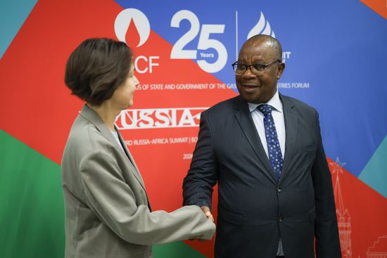 Chair of the Commission of the Economic Community of Central African States Ezechiel Nibigira arrives in Moscow