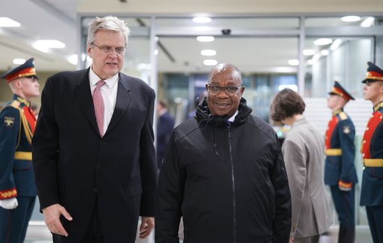 Chair of the Commission of the Economic Community of Central African States Ezechiel Nibigira arrives in Moscow