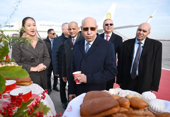 President of the Islamic Republic of Mauretania Mohamed Ould Sheikh El-Ghazouani arrives in Moscow