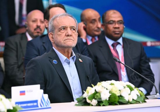 President of Iran Masoud Pezeshkian takes part in the plenary session of the 8th Summit of the Gas Exporting Countries Forum in Moscow. Location: Russia, Moscow. Author: Maksim Bogodvid/Sputnik. GECF Summit. Plenary session