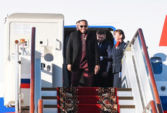 President of Madagascar Michael Randrianirina arrives in Moscow