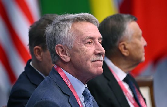 NOVATEK CEO and Board Chairman Leonid Mikhelson before the plenary session of the 8th Summit of the Gas Exporting Countries Forum in Moscow. Location: Russia, Moscow. Author: Maksim Bogodvid/Sputnik. GECF Summit. Plenary session