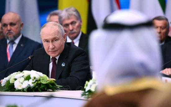 President of Russia Vladimir Putin at the plenary session of the 8th Summit of the Gas Exporting Countries Forum in Moscow. Location: Russia, Moscow. Author: Kirill Zykov/Sputnik. GECF Summit. Plenary session