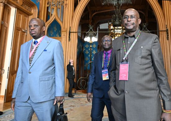 Representatives of African media outlets arrive at a meeting with Russian Foreign Minister Sergei Lavrov in Moscow. The 3rd Russia-Africa summit and economic forum is taking place in Moscow on October 28-29, 2026. Location: Russia, Moscow. Author: Alexey Maishev/Sputnik. Russian Foreign Minister Sergei Lavrov meets with representatives of African media outlets in Moscow