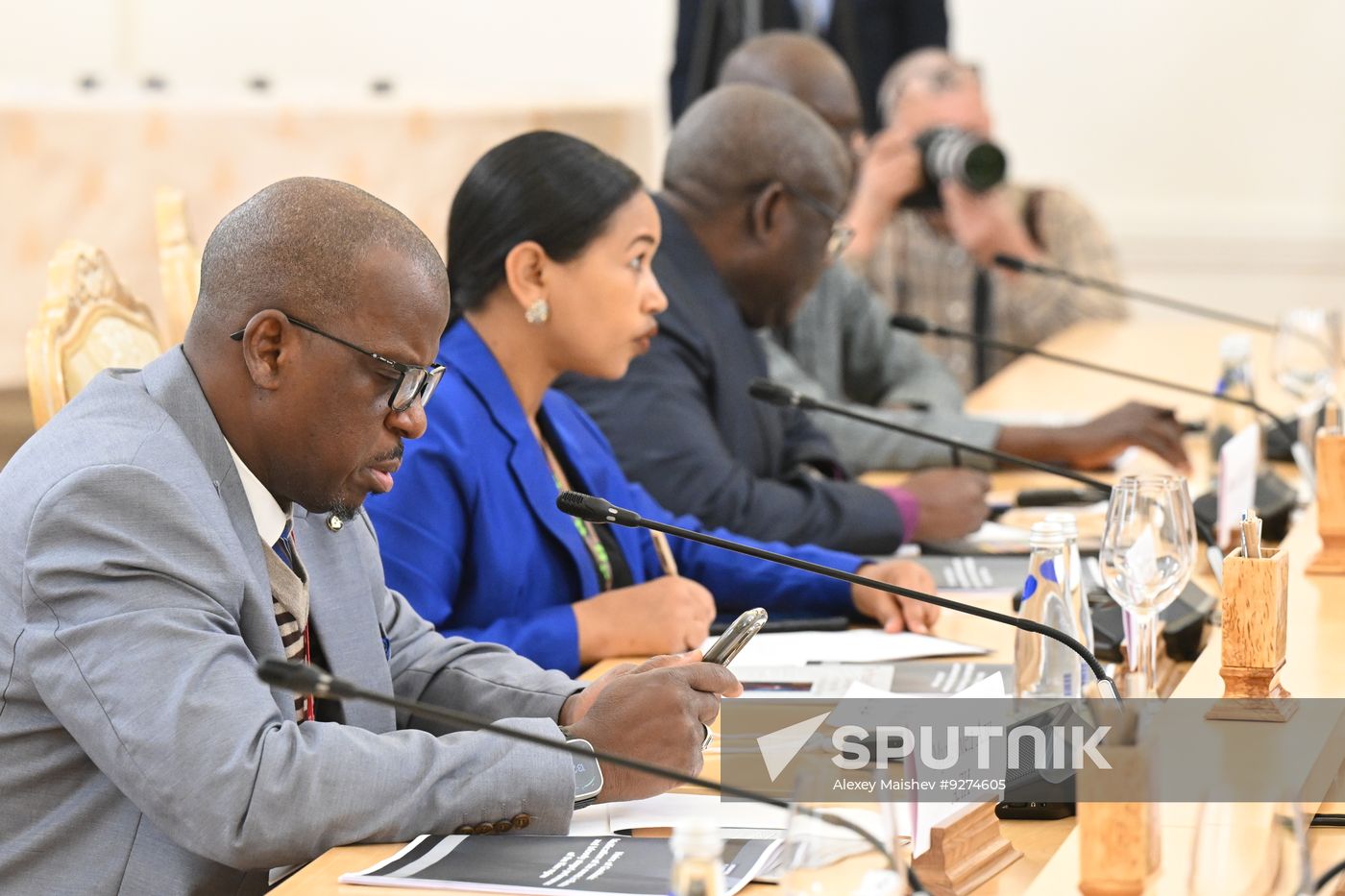 Russian Foreign Minister Sergei Lavrov meets with representatives of African media outlets in Moscow