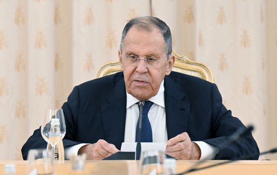 Russian Foreign Minister Sergei Lavrov is seen during his meeting with African media in Moscow. The 3rd Russia–Africa Summit and Economic Forum is held in Moscow on October 28–29, 2026. Location: Russia, Moscow. Author: Alexey Maishev/Sputnik. Russian Foreign Minister Sergei Lavrov meets with representatives of African media outlets in Moscow