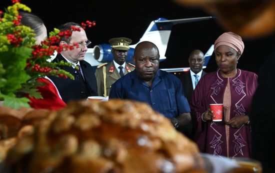 President of Burundi Evariste Ndayishimiye arrives in Moscow
