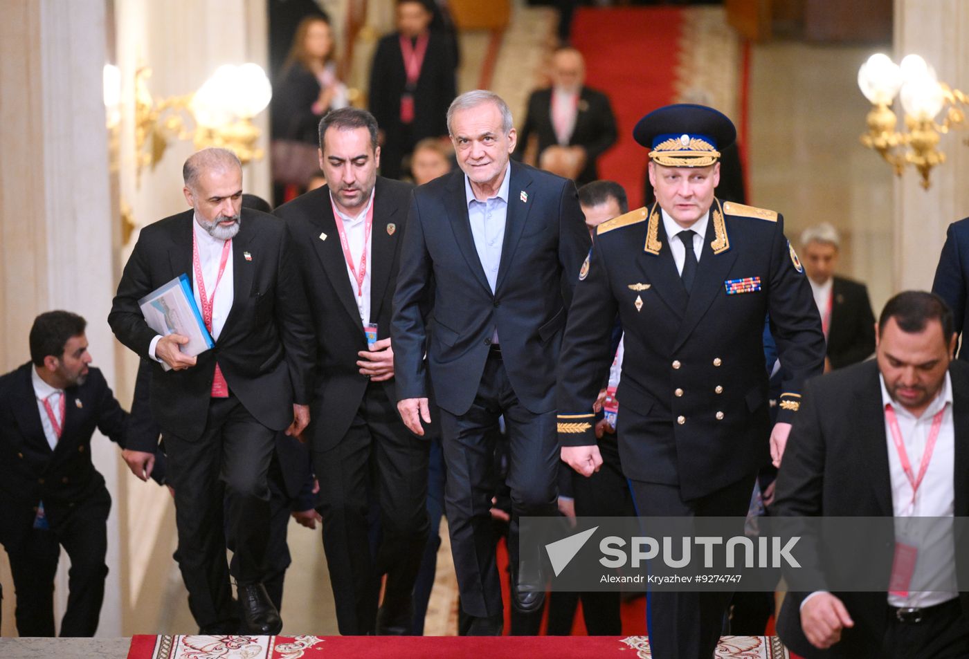 Russian President Vladimir Putin meets with President of Iran Masoud Pezeshkian