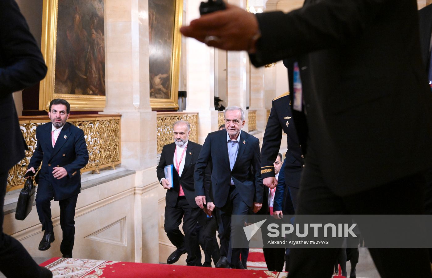 Russian President Vladimir Putin meets with President of Iran Masoud Pezeshkian