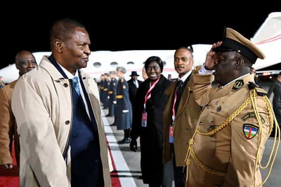 President of the Central African Republic Faustin-Archange Touadera arrives in Moscow