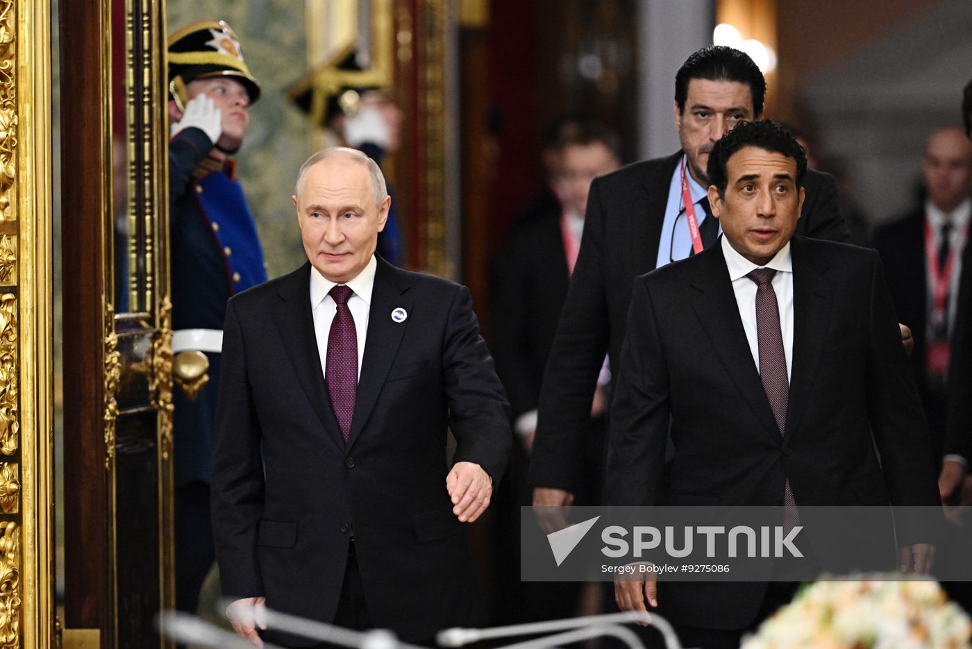 President Vladimir Putin meets with Chairman of the Presidential Council of Libya Mohamed al-Menfi