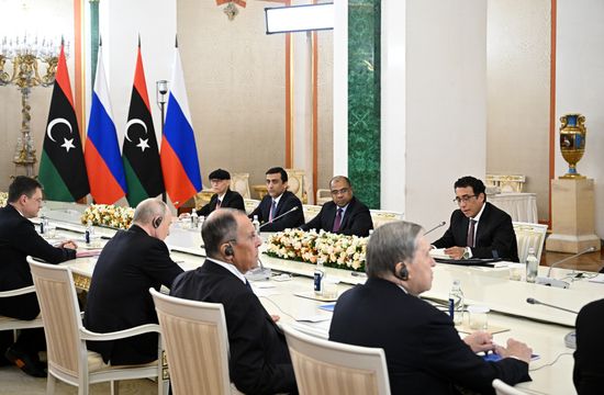 President Vladimir Putin meets with Chairman of the Presidential Council of Libya Mohamed al-Menfi
