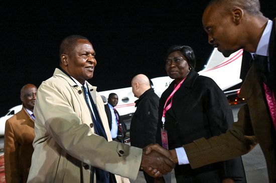 President of the Central African Republic Faustin-Archange Touadera arrives in Moscow
