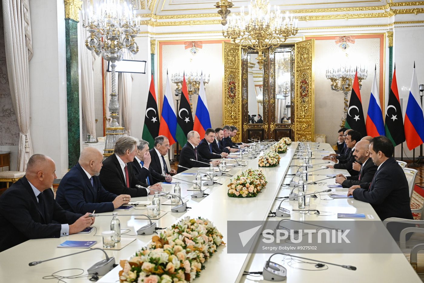 President Vladimir Putin meets with Chairman of the Presidential Council of Libya Mohamed al-Menfi