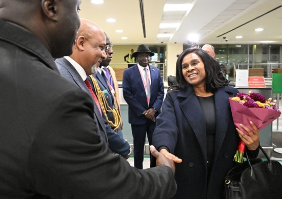 Minister of Foreign Affairs of Guinea-Bissau Fatumata Jau arrives in Moscow for the 3rd Russia-Africa Summit and Forum. Location: Russia, Moscow. Author: Pelagiya Tikhonova/Sputnik. Minister of Foreign Affairs of Guinea-Bissau Fatumata Jau arrives in Moscow