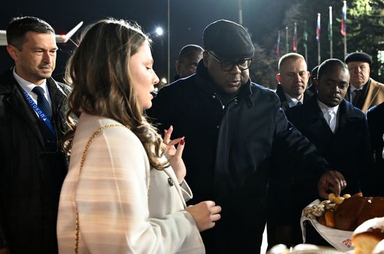 President of the Democratic Republic of the Congo Felix Antoine Tshisekedi Tshilombo arrives in Moscow for the 3rd Russia-Africa Summit and Forum. Location: Russia, Moscow. Author: Ekaterina Chesnokova/Sputnik. President of the Democratic Republic of the Congo Felix Antoine Tshisekedi Tshilombo arrives in Moscow