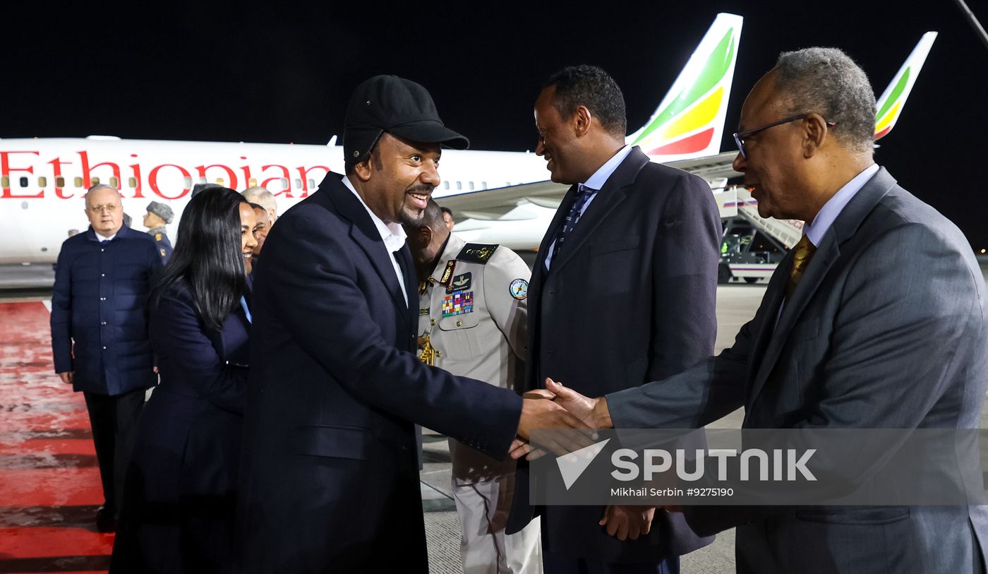Prime Minister of Ethiopia Abiy Ahmed Ali arrives in Moscow