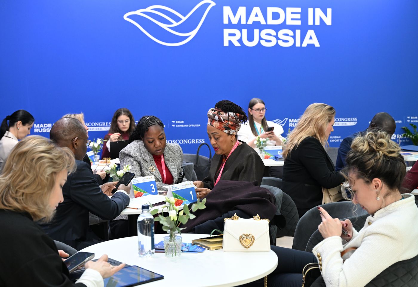 President Vladimir Putin visits exhibition of advanced Russian solutions at the Russia-Africa Forum