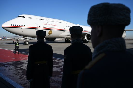 The aircraft of President of Egypt Abdel Fattah el-Sisi who has arrived in Moscow for the 3rd Russia-Africa Summit and Forum. Location: Russia, Moscow. Author: Alexey Filippov/Sputnik. President of Egypt Abdel Fattah el-Sisi arrives in Moscow