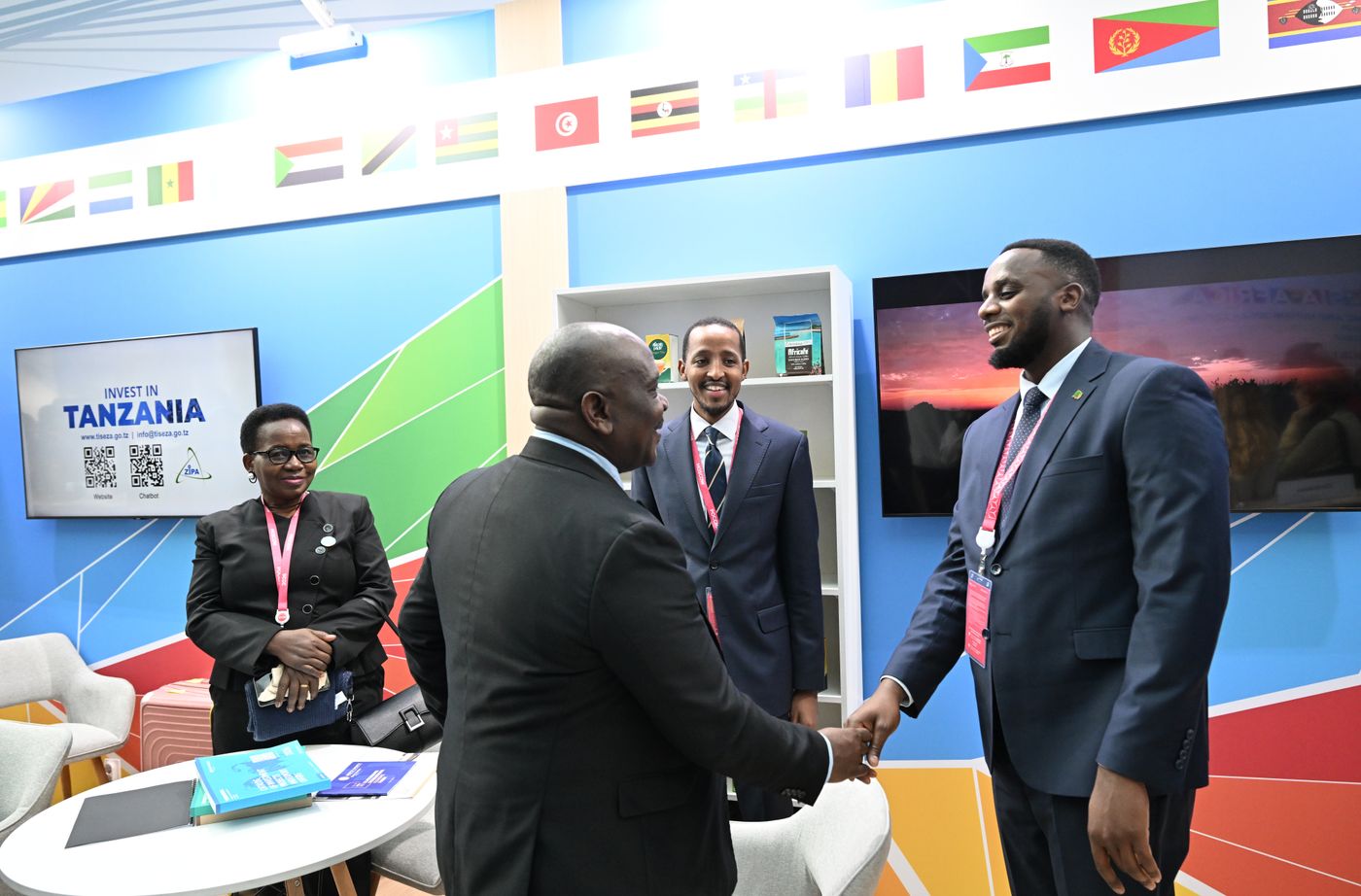 President Vladimir Putin visits exhibition of advanced Russian solutions at the Russia-Africa Forum