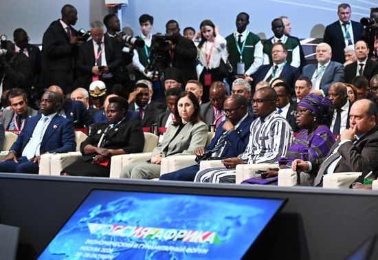 Participants in the plenary session of the Russia-Africa Economic and Humanitarian Forum in Moscow. Location: Russia, Moscow. Author: Sergey Bobylev/Sputnik. Plenary session of Russia-Africa Forum in Moscow