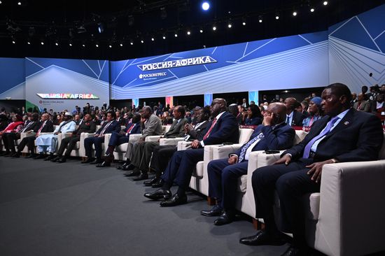 Participants in the plenary session of the Russia-Africa Economic and Humanitarian Forum in Moscow. Location: Russia, Moscow. Author: Sergey Bobylev/Sputnik. Plenary session of Russia-Africa Forum in Moscow