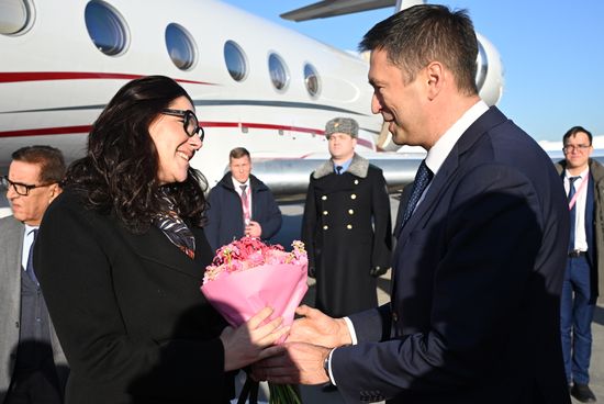 Prime Minister of Morocco Fatima Ezzahra El Mansouri arrives in Moscow