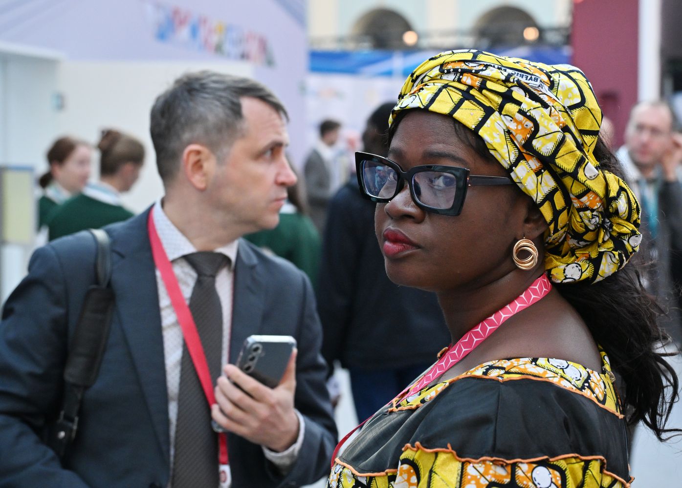 President Vladimir Putin visits exhibition of advanced Russian solutions at the Russia-Africa Forum