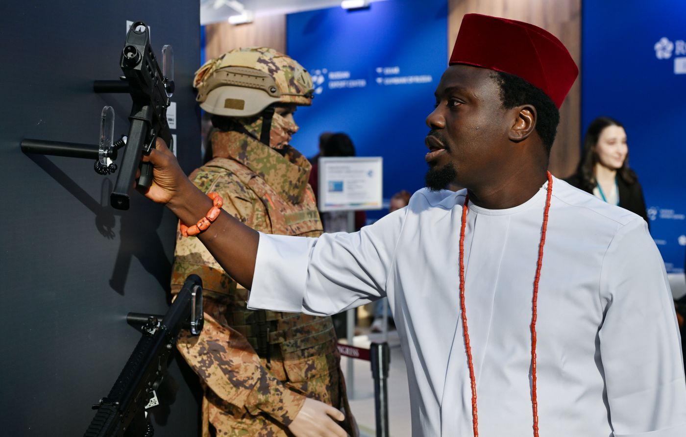 President Vladimir Putin visits exhibition of advanced Russian solutions at the Russia-Africa Forum