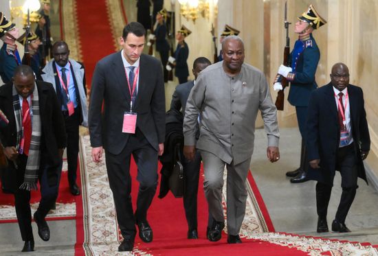 President Vladimir Putin officially greets heads of delegation at Russia-Africa Summit