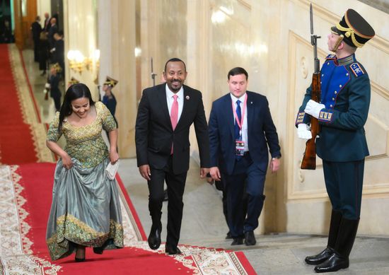 President Vladimir Putin officially greets heads of delegation at Russia-Africa Summit