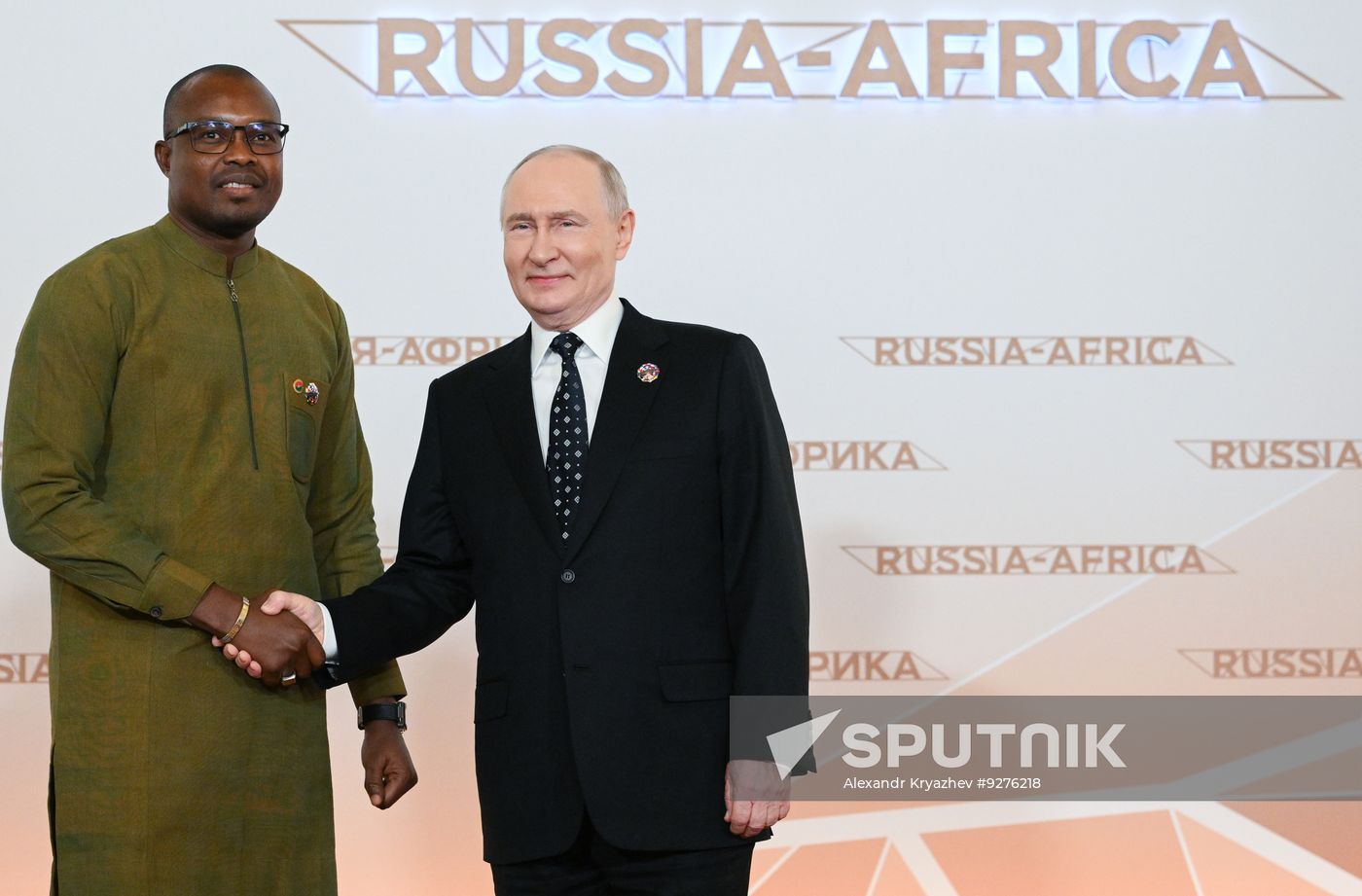 President Vladimir Putin officially greets heads of delegation at Russia-Africa Summit