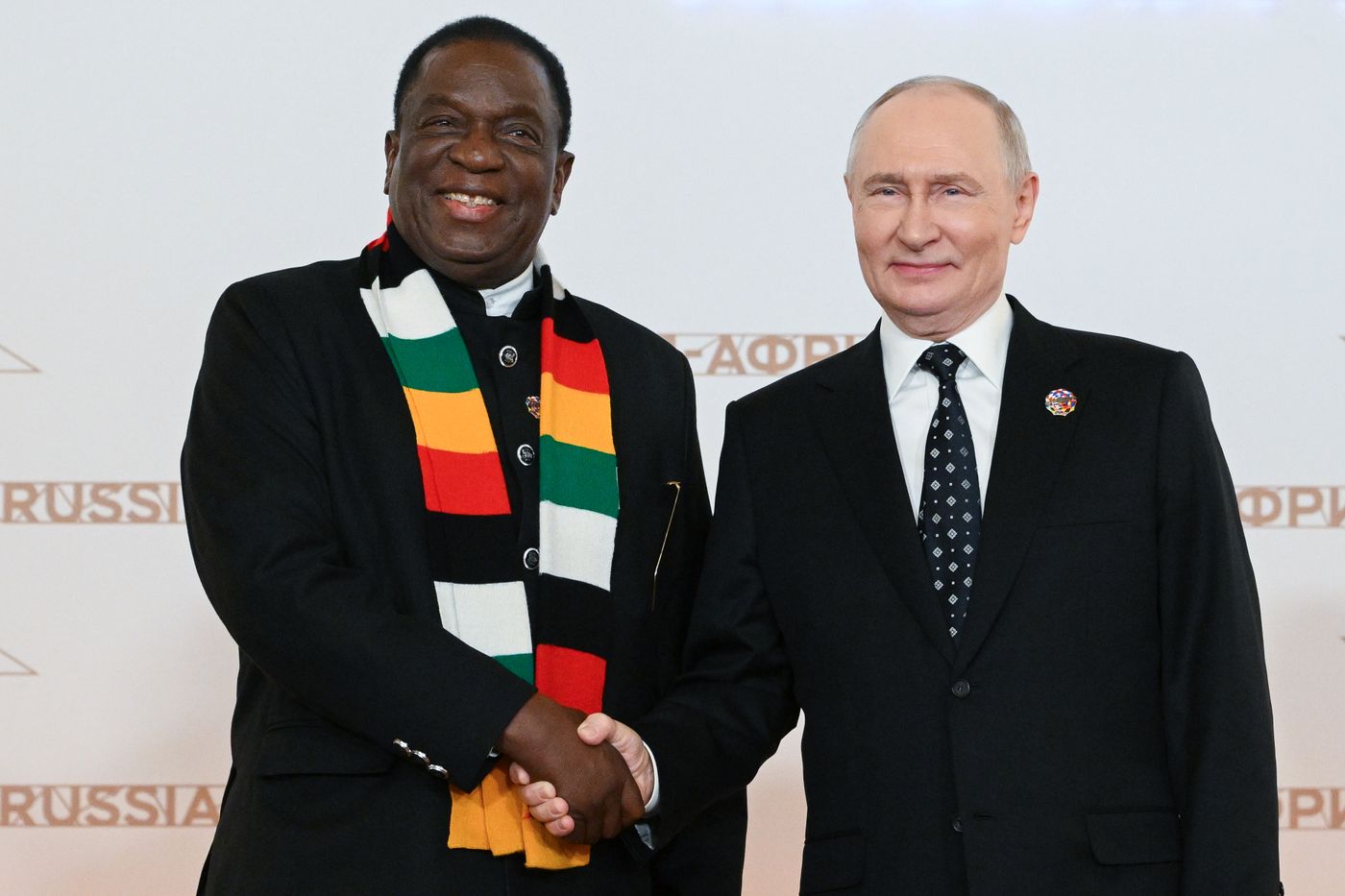 President Vladimir Putin officially greets heads of delegation at Russia-Africa Summit