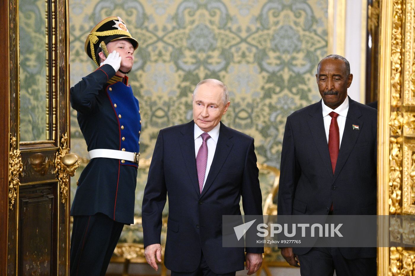 Russian President Vladimir Putin meets with Chairman of the Transitional Sovereignty Council of Sudan Abdel-Fattah Al-Burhan