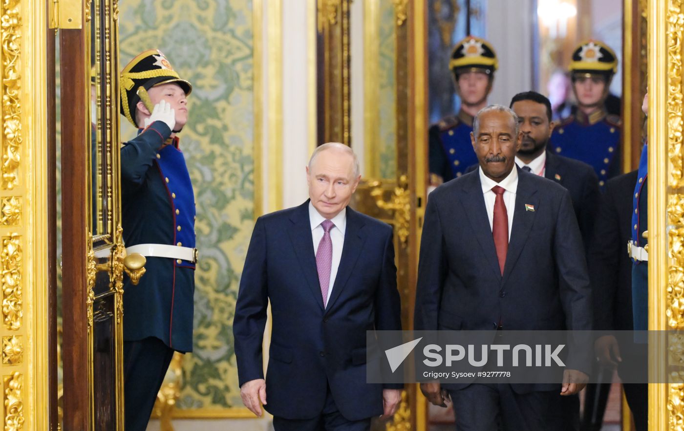 Russian President Vladimir Putin meets with Chairman of the Transitional Sovereignty Council of Sudan Abdel-Fattah Al-Burhan
