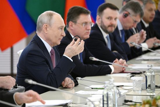 President of Russia Vladimir Putin during his meeting with President of the Council of the Presidency for the Re-Foundation of the Republic of Madagascar, Michael Randrianirina, on the sidelines of the 3rd Russia–Africa Summit and Forum in Moscow. Location: Russia, Moscow. Author: Kirill Zykov/Sputnik. President of Russia Vladimir Putin meets with President of the Council of the Presidency for the Re-Foundation of the Republic of Madagascar Michael Randrianirina