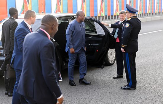 President of Russia Vladimir Putin meets with President of the Republic of Ghana John Dramani Mahama