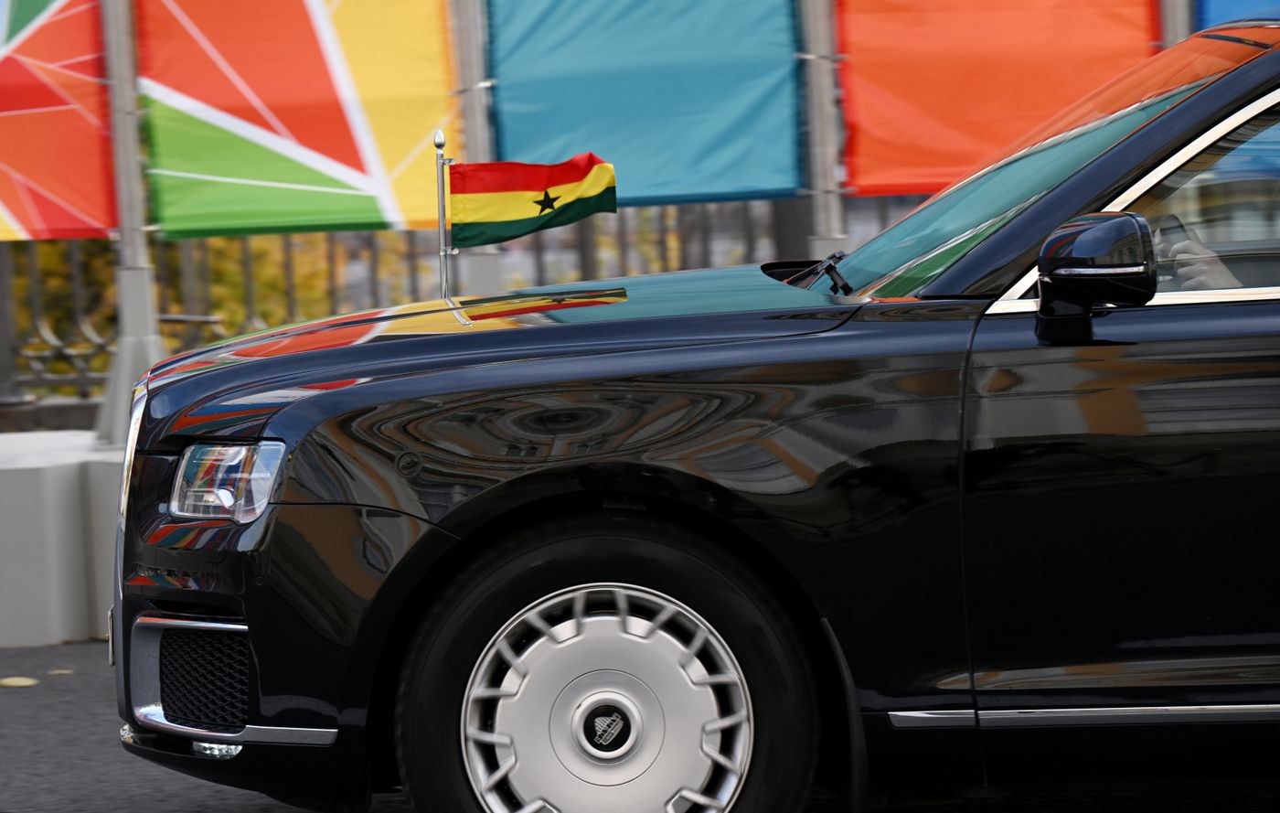 President of Russia Vladimir Putin meets with President of the Republic of Ghana John Dramani Mahama