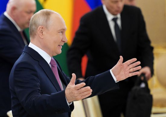 President of Russia Vladimir Putin meets with President of the Republic of Ghana John Dramani Mahama